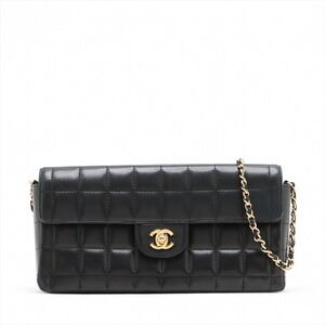 Chanel Chocobar Lambskin Chain Shoulder Bag Black
